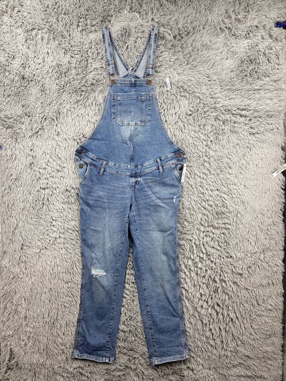 Sonoma Maternity Overalls Womens XS- MAT NW NWT Blue Distressed Pockets